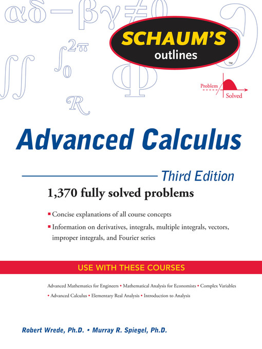 Title details for Advanced Calculus by Robert C. Wrede - Available